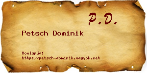 Petsch Dominik névjegykártya